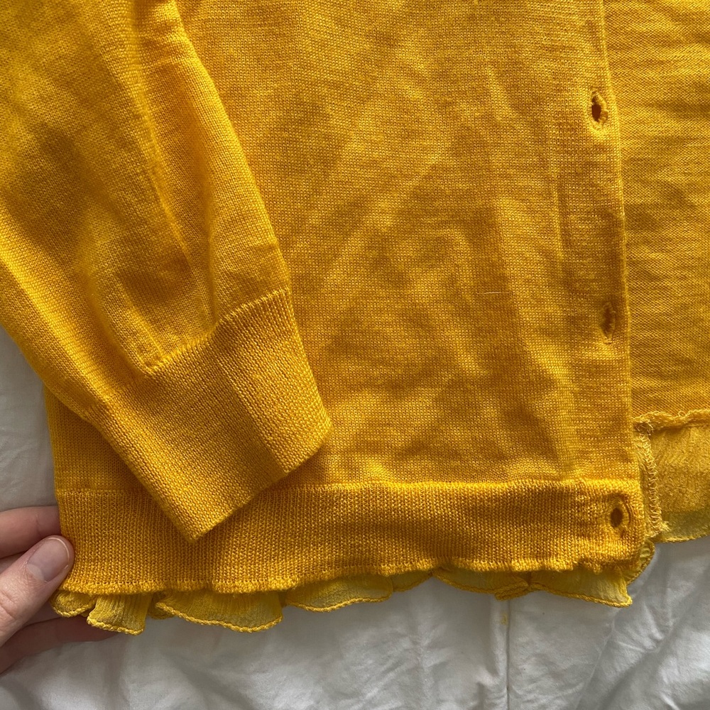 J Crew mango yellow button up cardigan